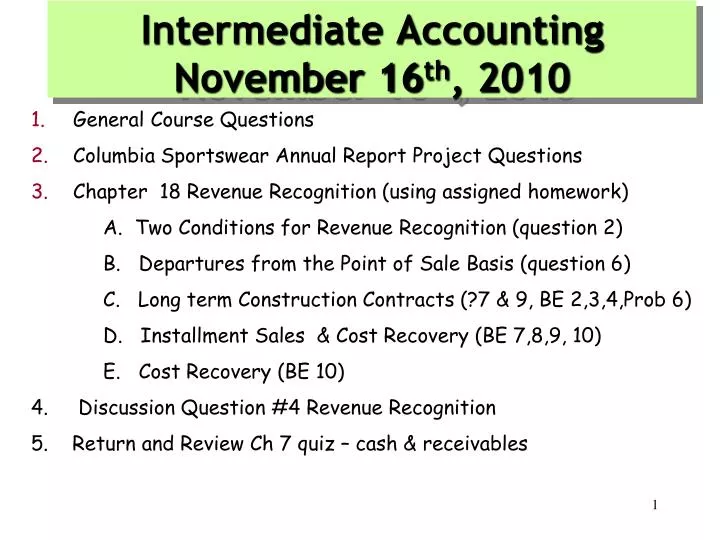 intermediate accounting november 16 th 2010