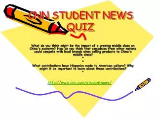 CNN STUDENT NEWS QUIZ