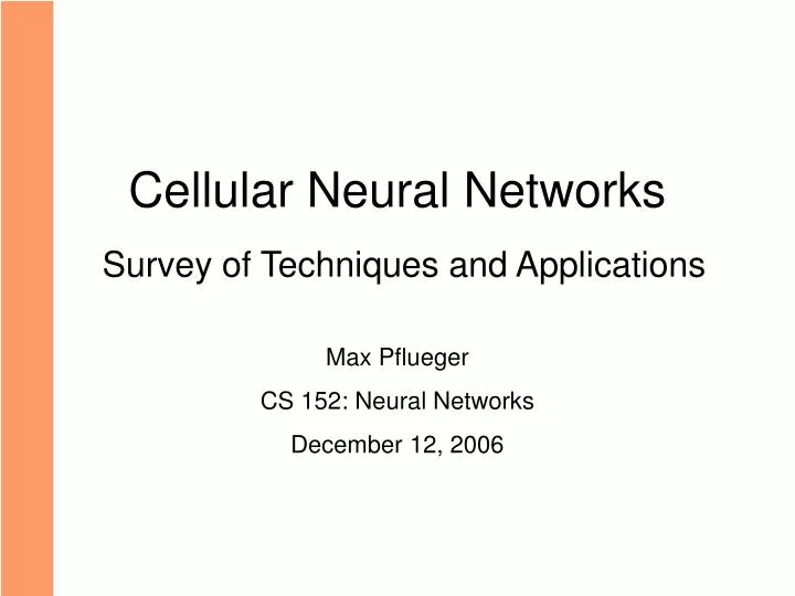 cellular neural networks