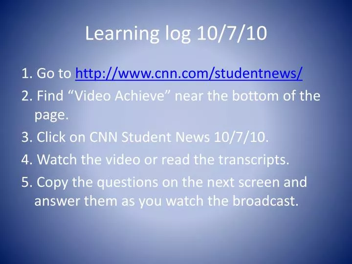 learning log 10 7 10