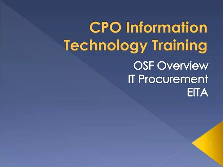 cpo information technology training
