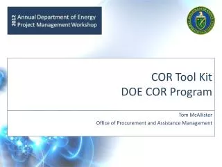 cor tool kit doe cor program