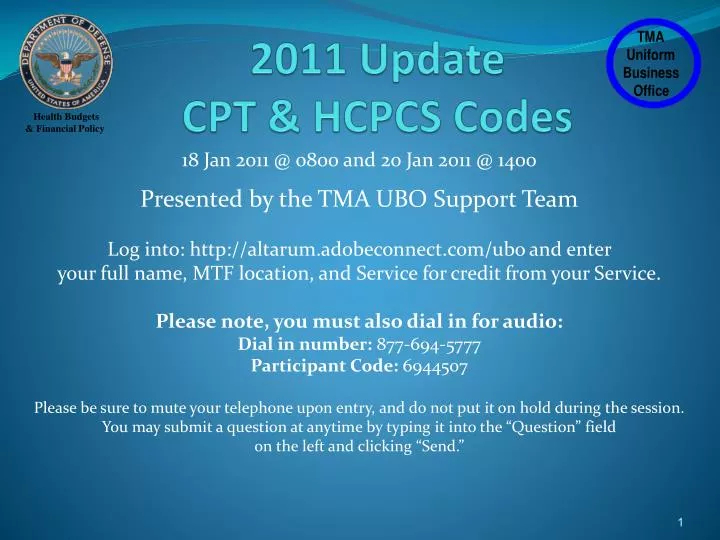 2011 update cpt hcpcs codes