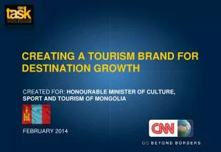 CREATING A TOURISM BRAND FOR DESTINATION GROWTH