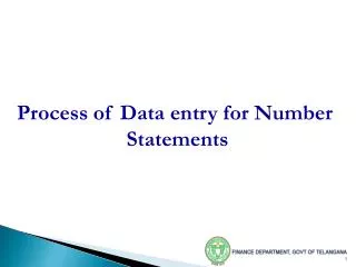 Process of Data entry for Number Statements