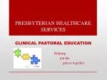 CLINICAL PASTORAL EDUCATION - slide 1