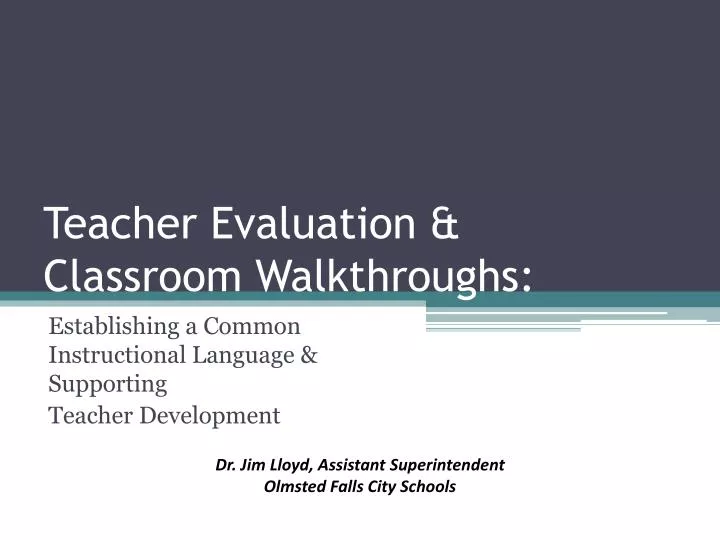 teacher evaluation classroom walkthroughs