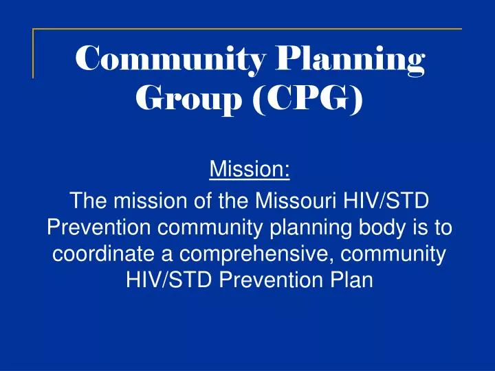 community planning group cpg