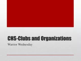 CHS-Clubs and Organizations