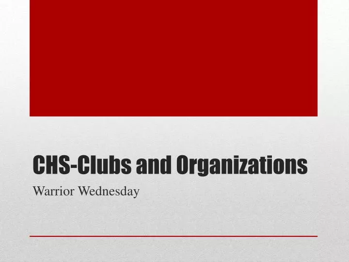 chs clubs and organizations