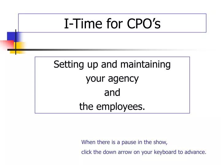 setting up and maintaining your agency and the employees