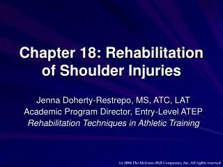 Chapter 18: Rehabilitation of Shoulder Injuries