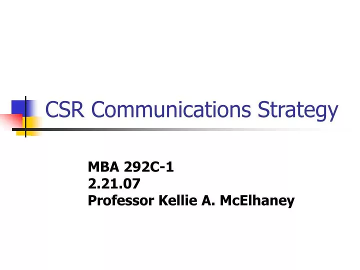 csr communications strategy