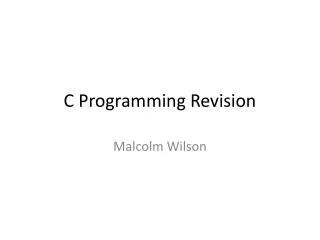 C Programming Revision