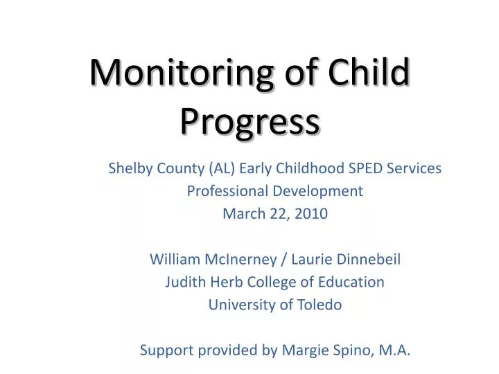 monitoring of child progress