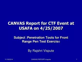 canvas report for ctf event at usafa on 4 25 2007