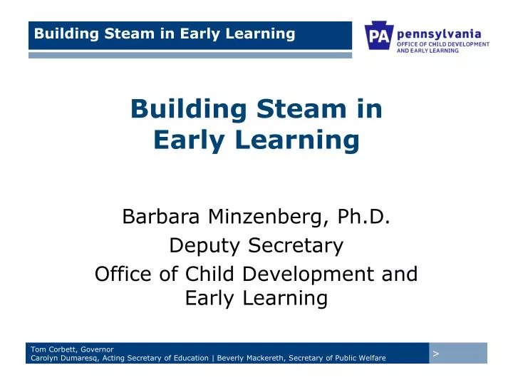 building steam in early learning