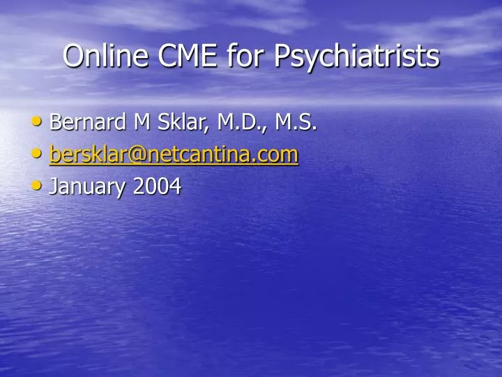online cme for psychiatrists