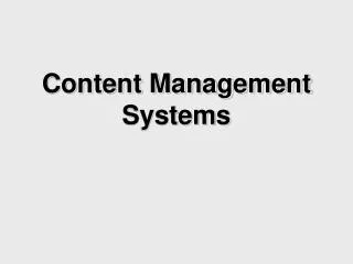 Content Management Systems