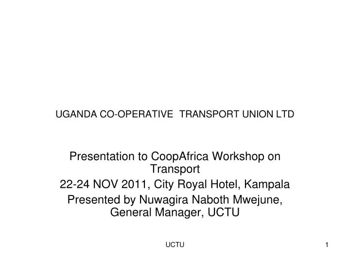 uganda co operative transport union ltd