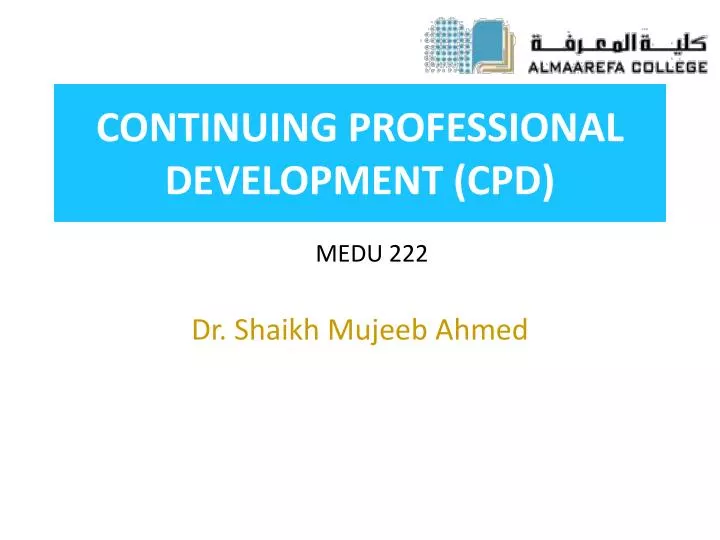 continuing professional development cpd
