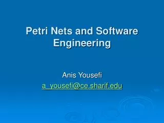 Petri Nets and Software Engineering