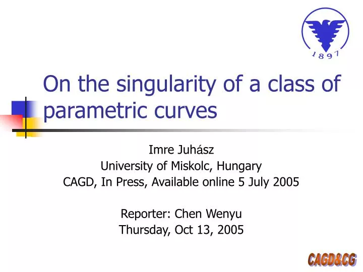 on the singularity of a class of parametric curves