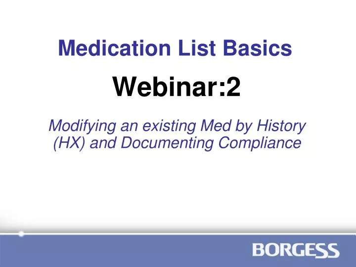 medication list basics