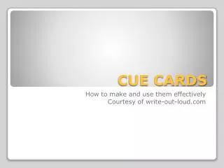 CUE CARDS