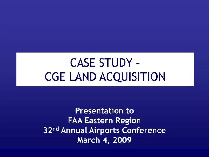 case study cge land acquisition