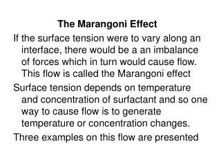 The Marangoni Effect