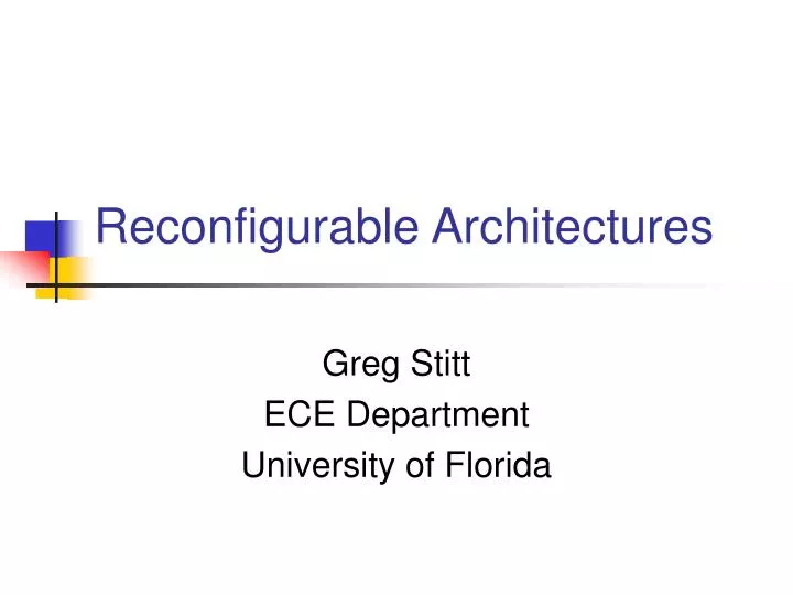 reconfigurable architectures