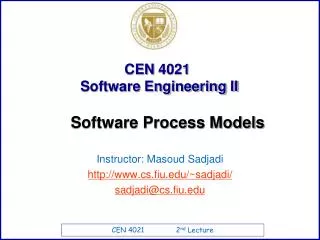 CEN 4021 Software Engineering II