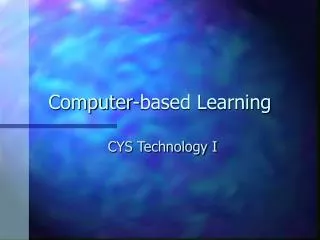 Computer-based Learning