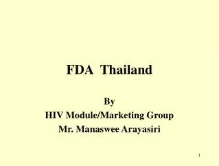 FDA Thailand