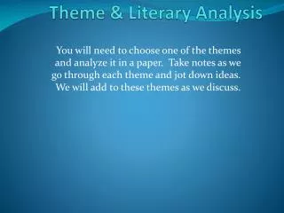 The Cay Theme &amp; Literary Analysis