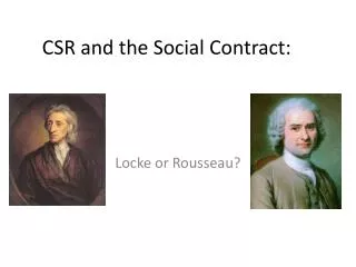 CSR and the Social Contract :