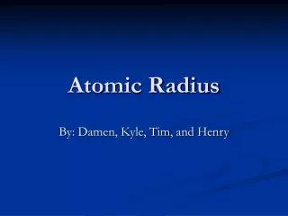 Atomic Radius