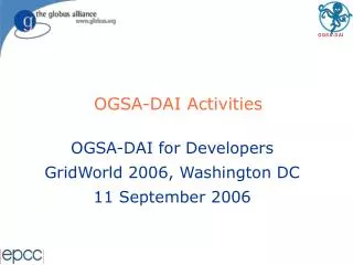 OGSA-DAI Activities