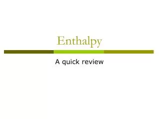 Enthalpy