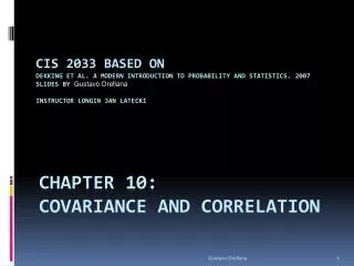 Chapter 10: Covariance and Correlation