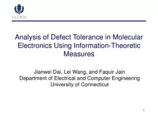 Analysis of Defect Tolerance in Molecular Electronics Using Information-Theoretic Measures