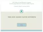 The Six Good Faith Efforts - slide 1