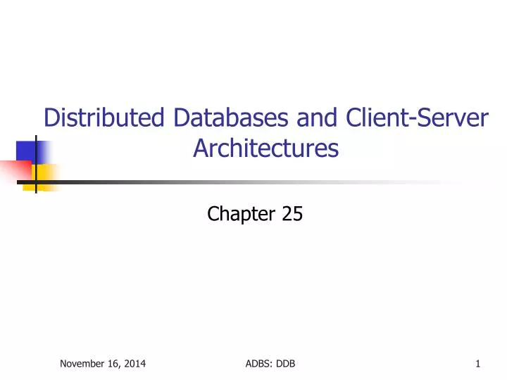 distributed databases and client server architectures