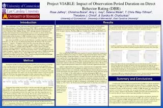 Project VIABLE: Impact of Observation Period Duration on Direct Behavior Rating (DBR)