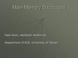 Main Memory Databases