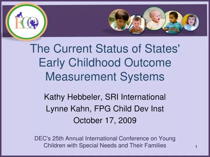 the current status of states early childhood outcome measurement systems