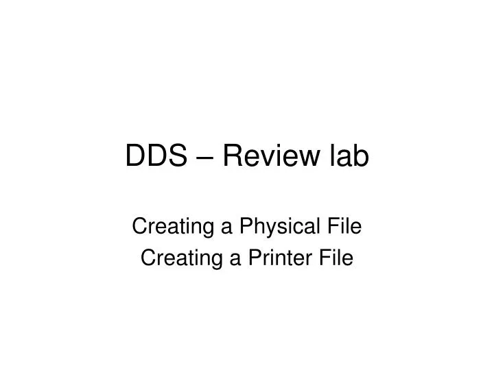 dds review lab