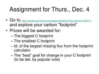 Assignment for Thurs., Dec. 4