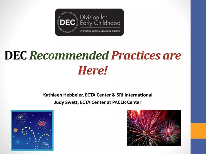 dec recommended practices are here